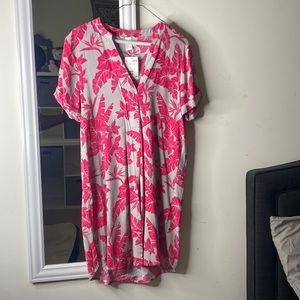 Grey & Pink Floral H&M Dress Size 4